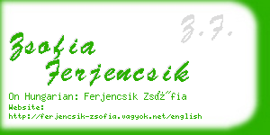 zsofia ferjencsik business card